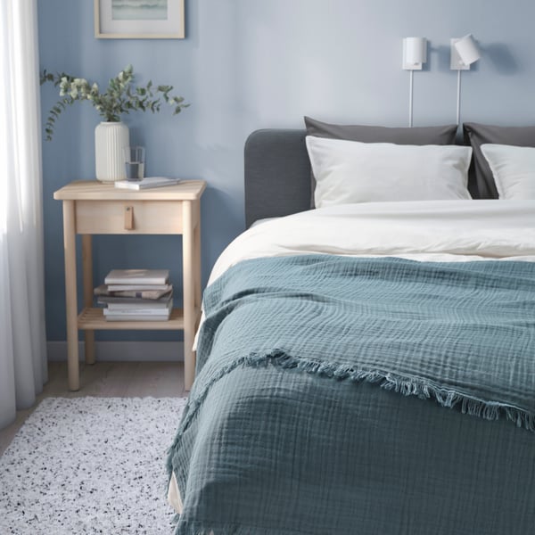 A grey-blue VALLKRASSING throw