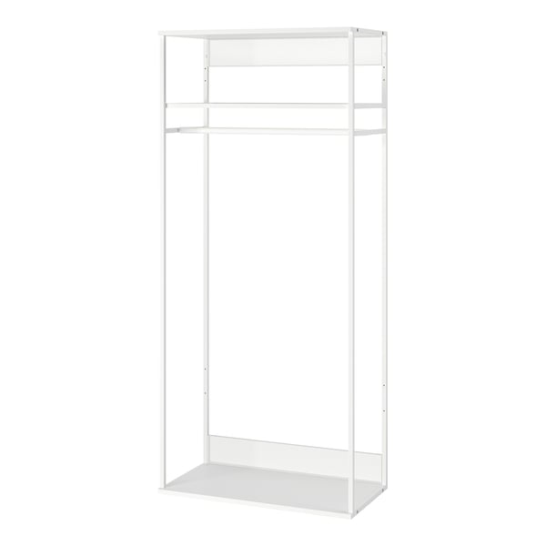 A white PLATSA open clothes hanging unit