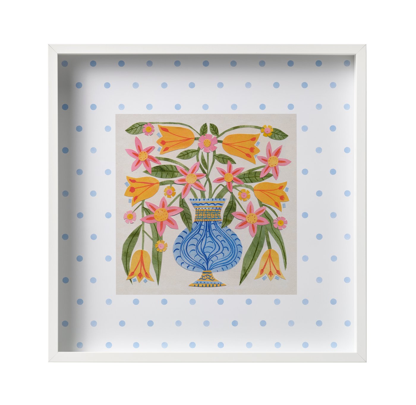 IKEA SANNAHED ram med bild, blå vas blommor, 50x50 cm