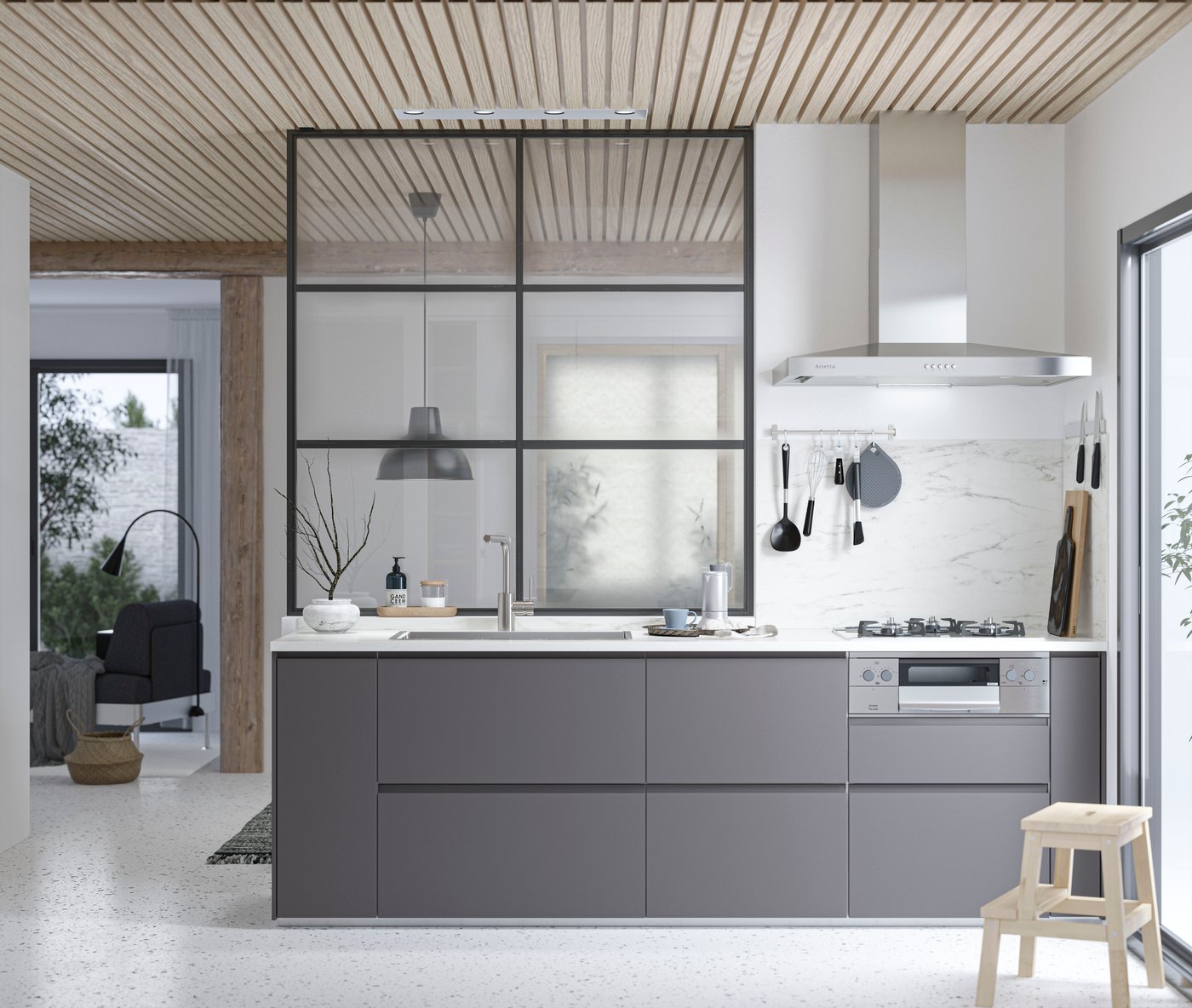 IKEA ソーデルハムンオットマン　本体+カバー soederhamn-footstool-tonerud-