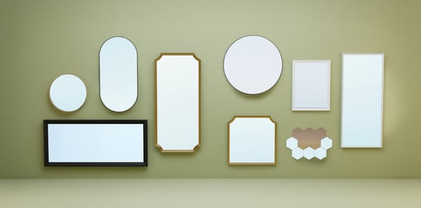 A walnut veneer STOCKHOLM mirror