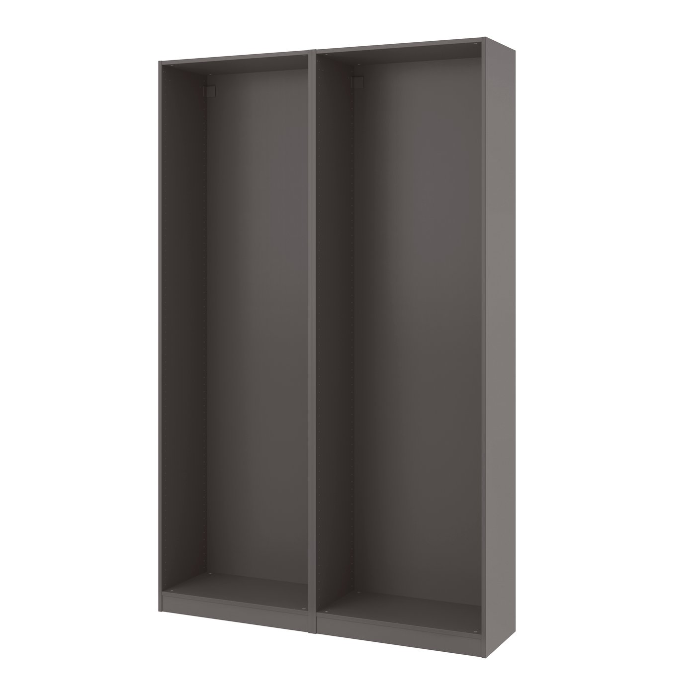 IKEA PAX 2 garderobsstommar, mörkgrå, 150x35x236 cm