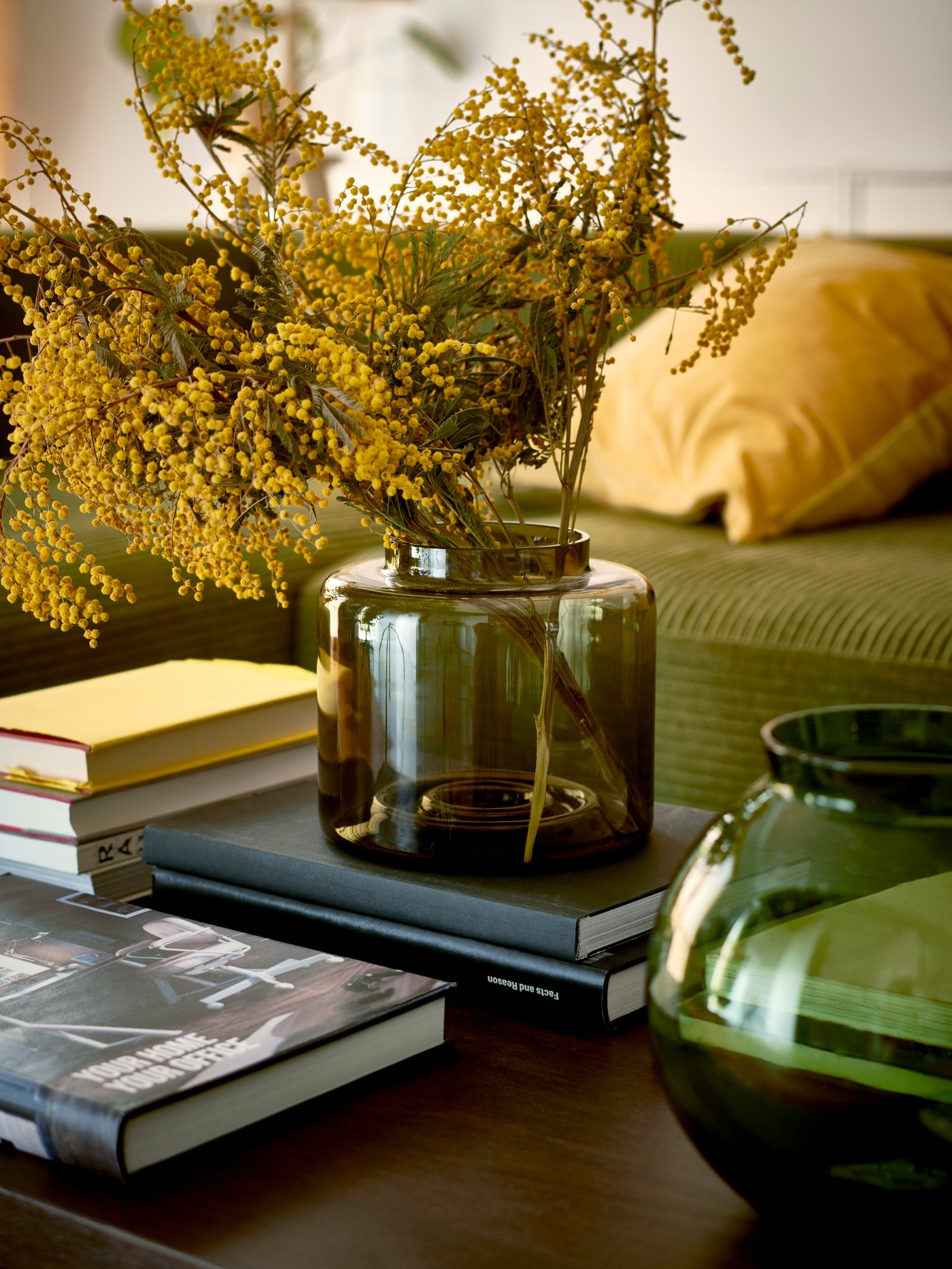 A dark brown stained oak veneer LISTERBY coffee table