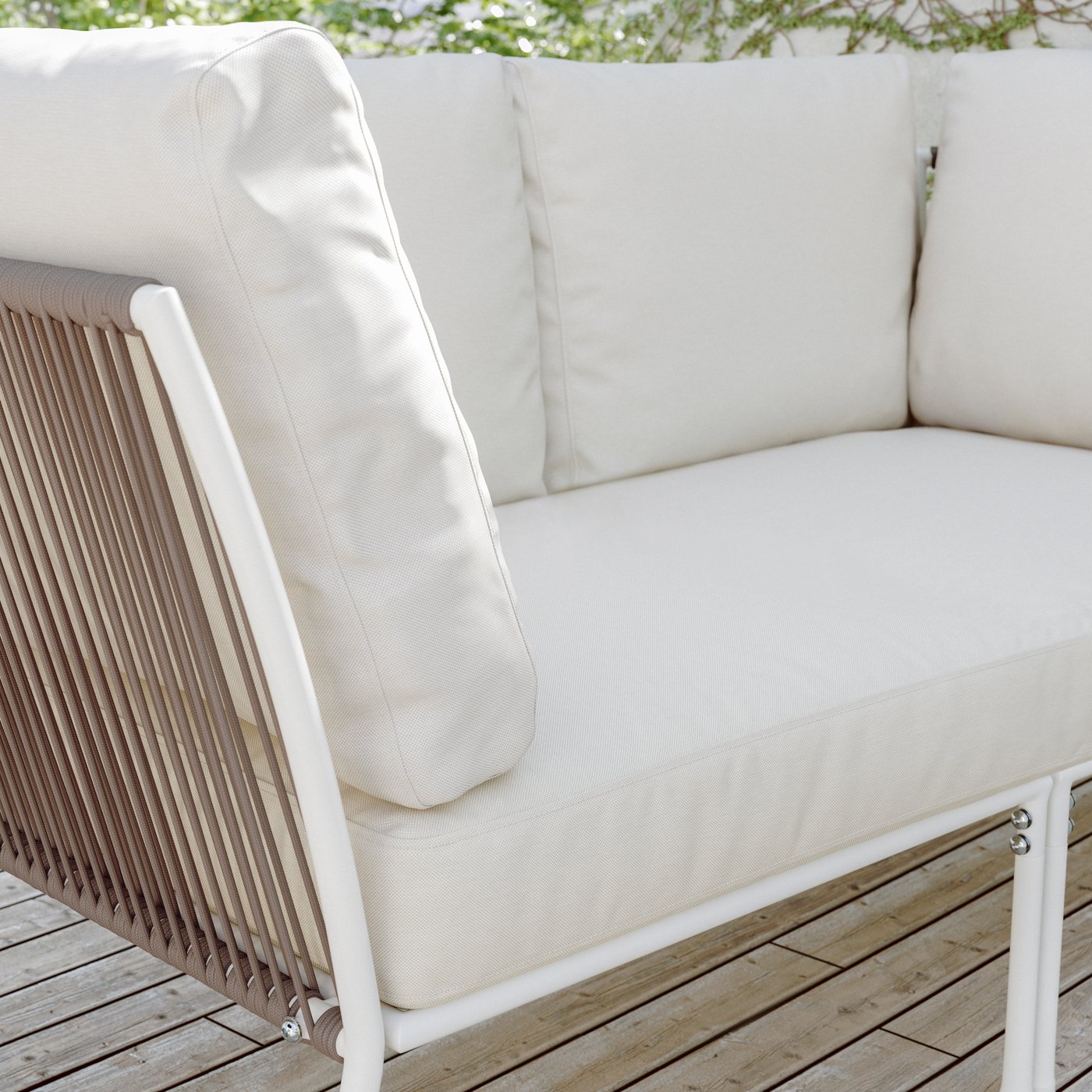 A white/beige/Frösön/Duvholmen beige SEGERÖN 2-seat conversation set, outdoor