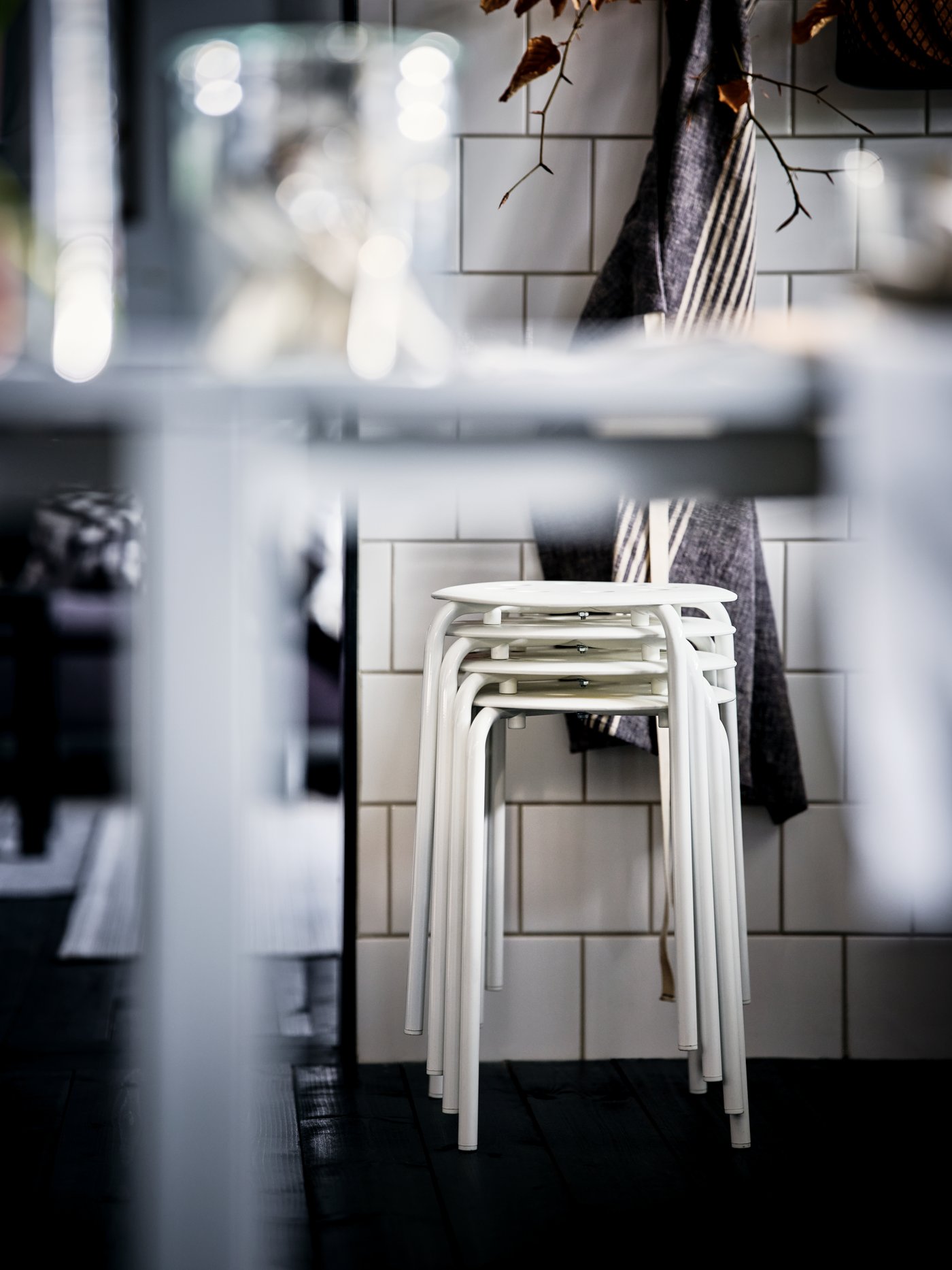 A grey MARIATHERES apron