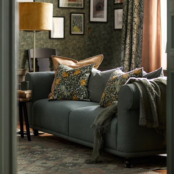 A dark beige DYTÅG curtains, 1 pair