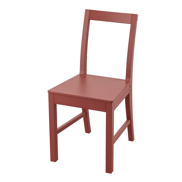 A red stained PINNTORP chair