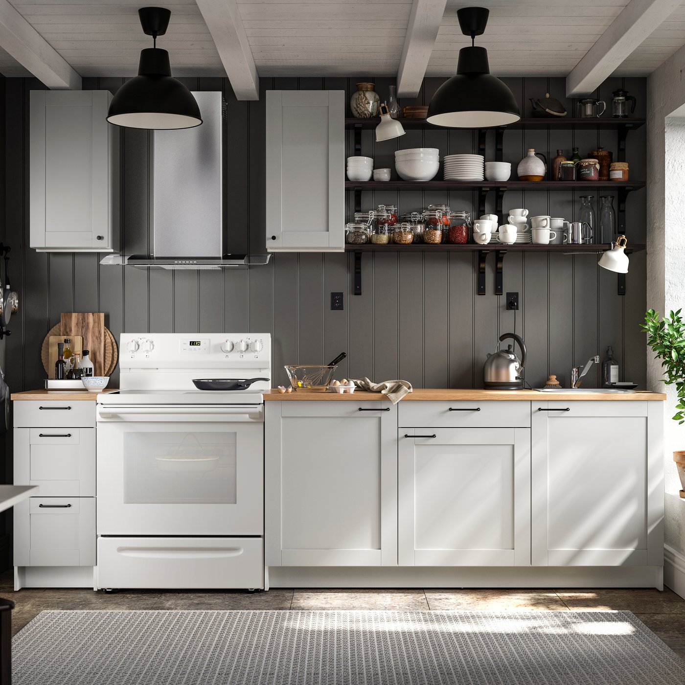 An off-white RANARP wall/clamp spotlight