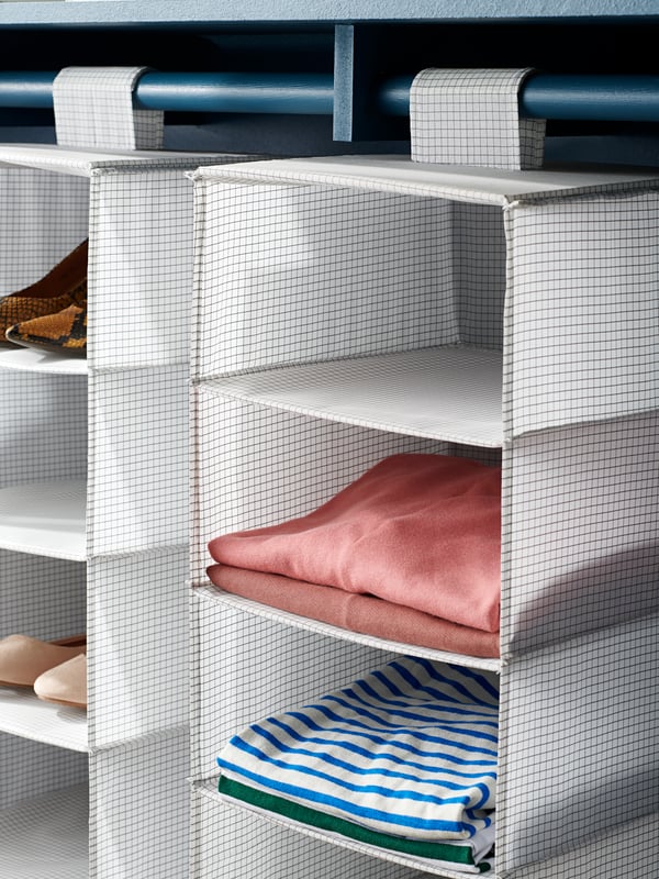 A white/grey STUK storage with 7 compartments