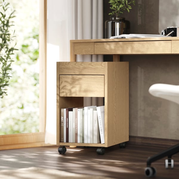 An oak veneer TONSTAD desk