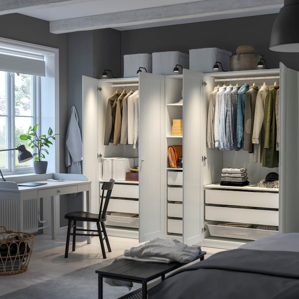 A white/white GULLABERG wardrobe combination