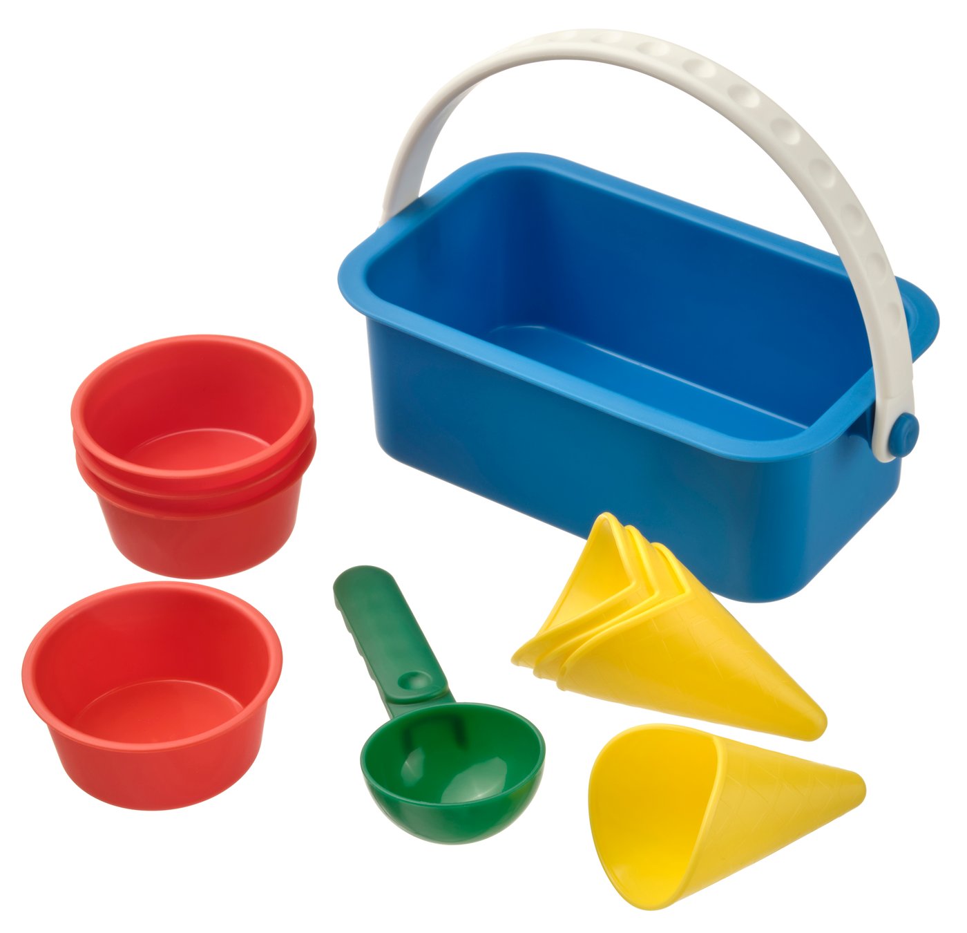 IKEA SANDIG glass-set för sandlek, 10 delar, flerfärgad