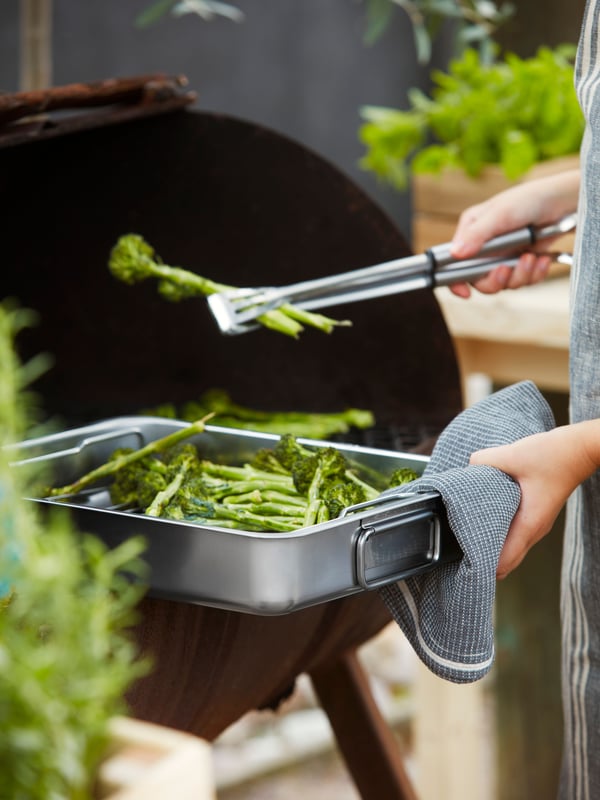 GRILLTIDER 3-delni komplet orodja za žar za uporabo s pekačem KONCIS z rešetko za žar.