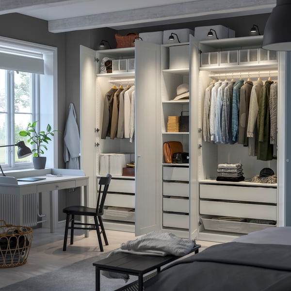 A white/white GULLABERG wardrobe combination