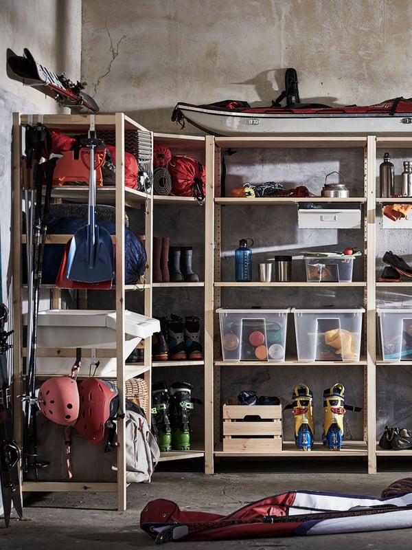 A pine IVAR 2 sections/shelves
