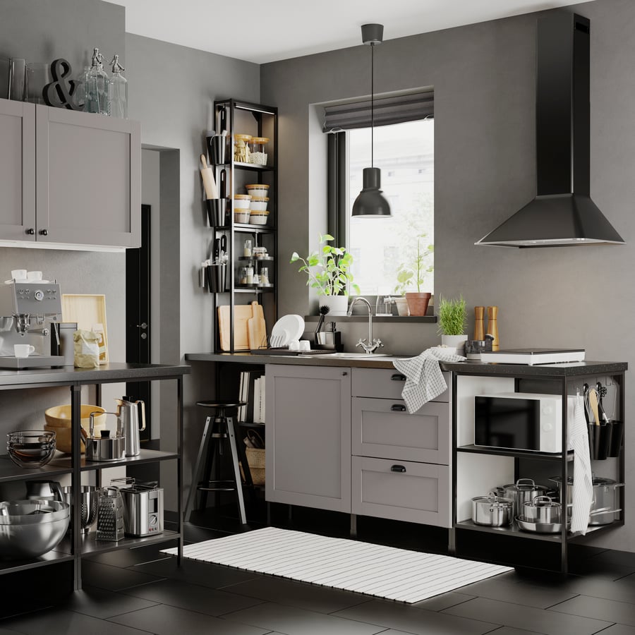 Explore the ENHET Kitchen System with Open-Storage Frames - IKEA UK
