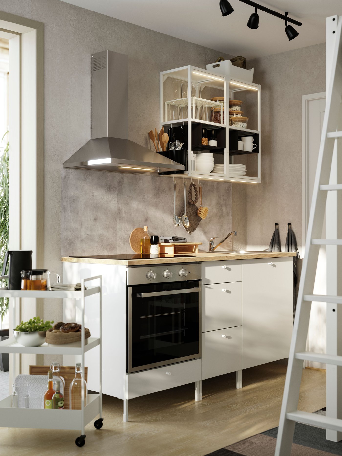 A white ENHET kitchen