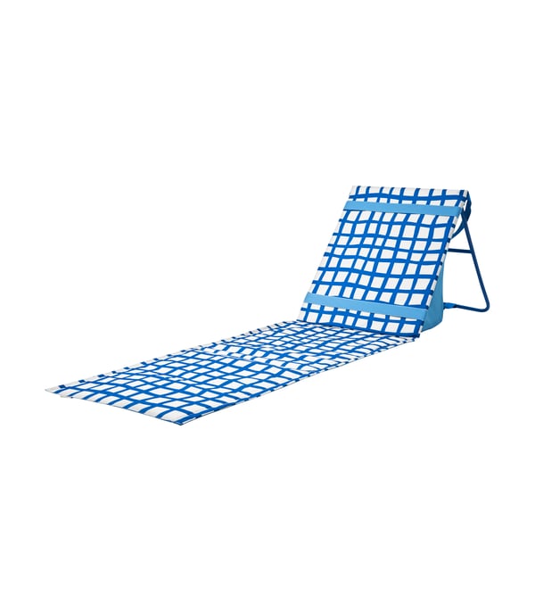 A blue/white STRANDÖN sun lounger in the NA