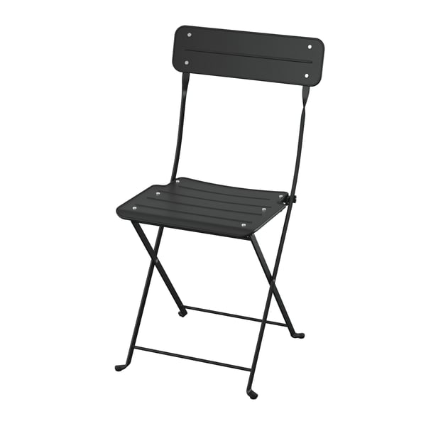 An anthracite outdoor SUNDSÖ folding chair in the NA