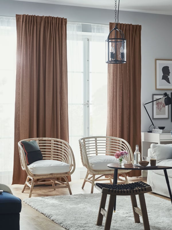 Dunkelrot/mit Kopfband TIBAST Verdunkelungsvorhänge, 1 Paar