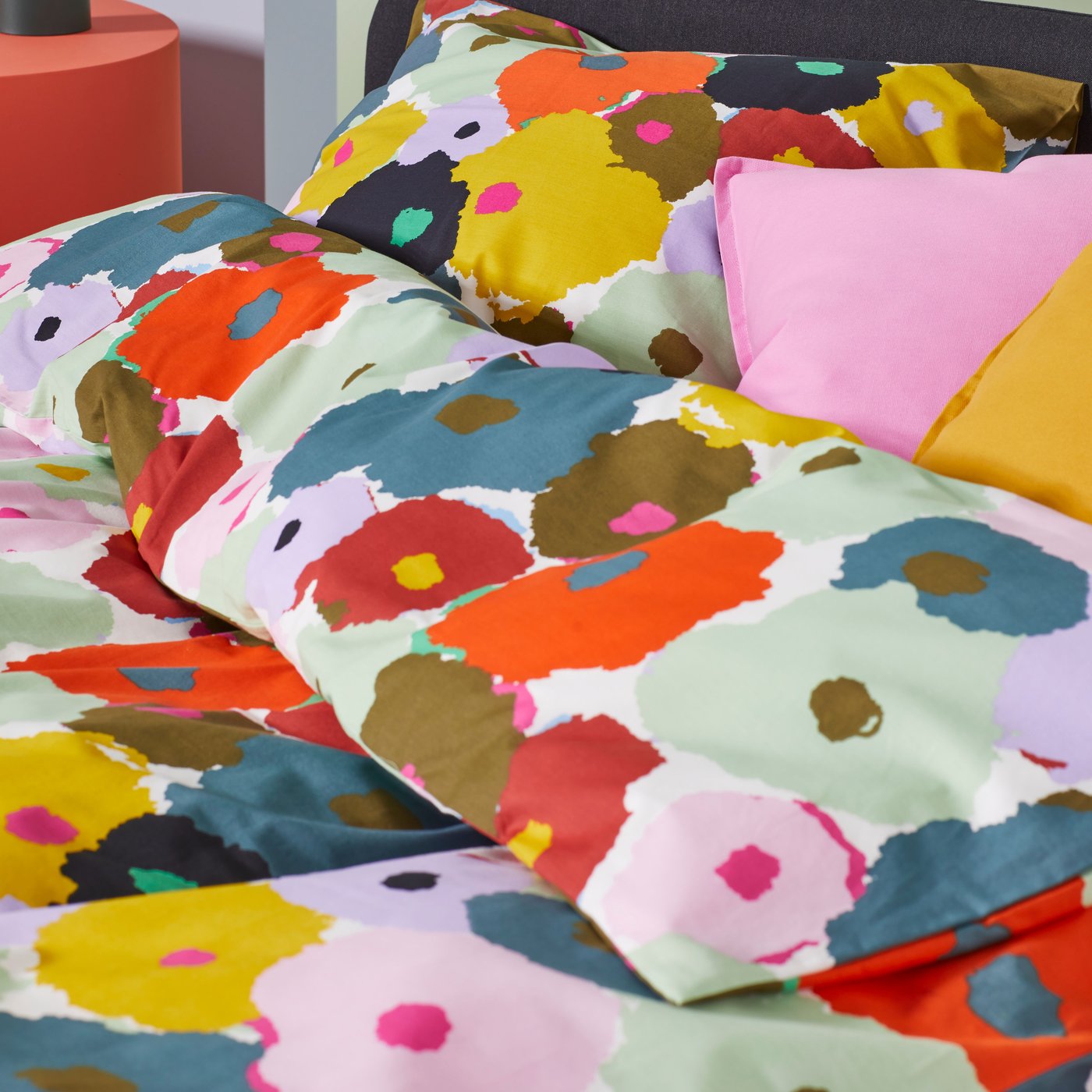 Cheerful bedding with flowers