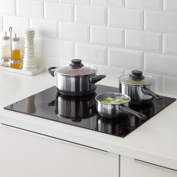 A glass/stainless steel ANNONS pot with lid