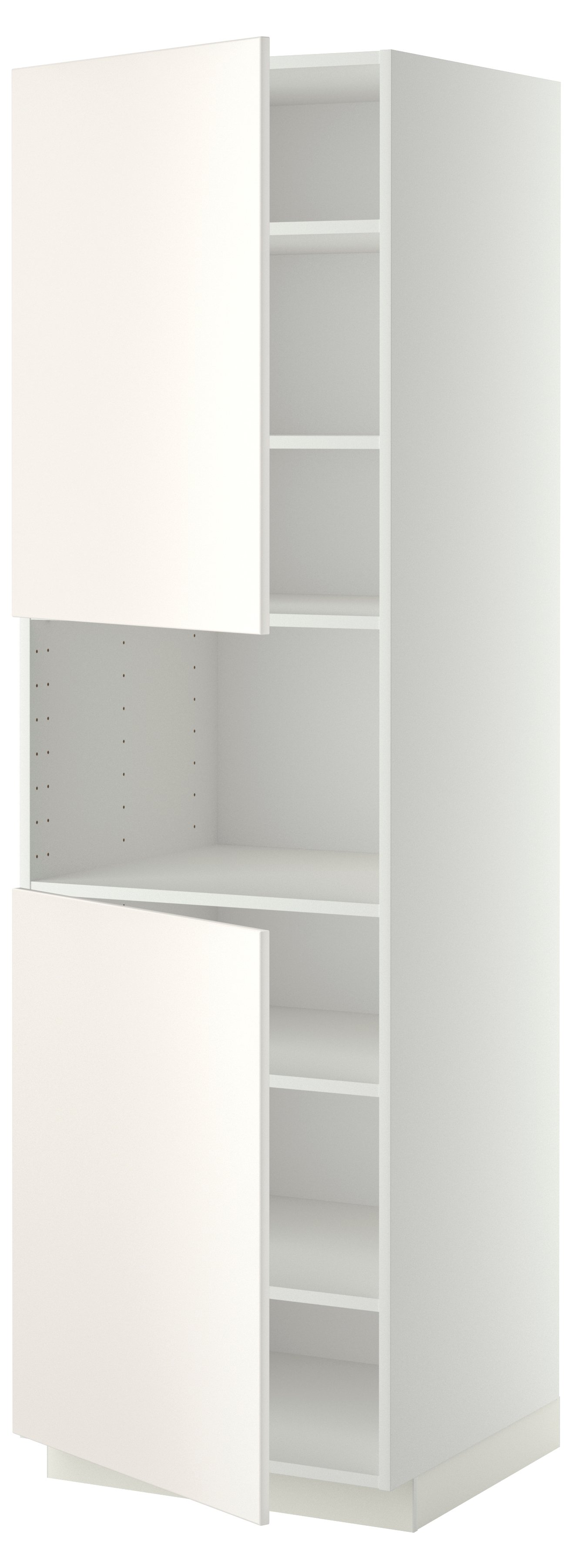 IKEA METOD högskåp f mikro m 2 dörrar/hyllplan, vit/veddinge vit, 60x60x200 cm