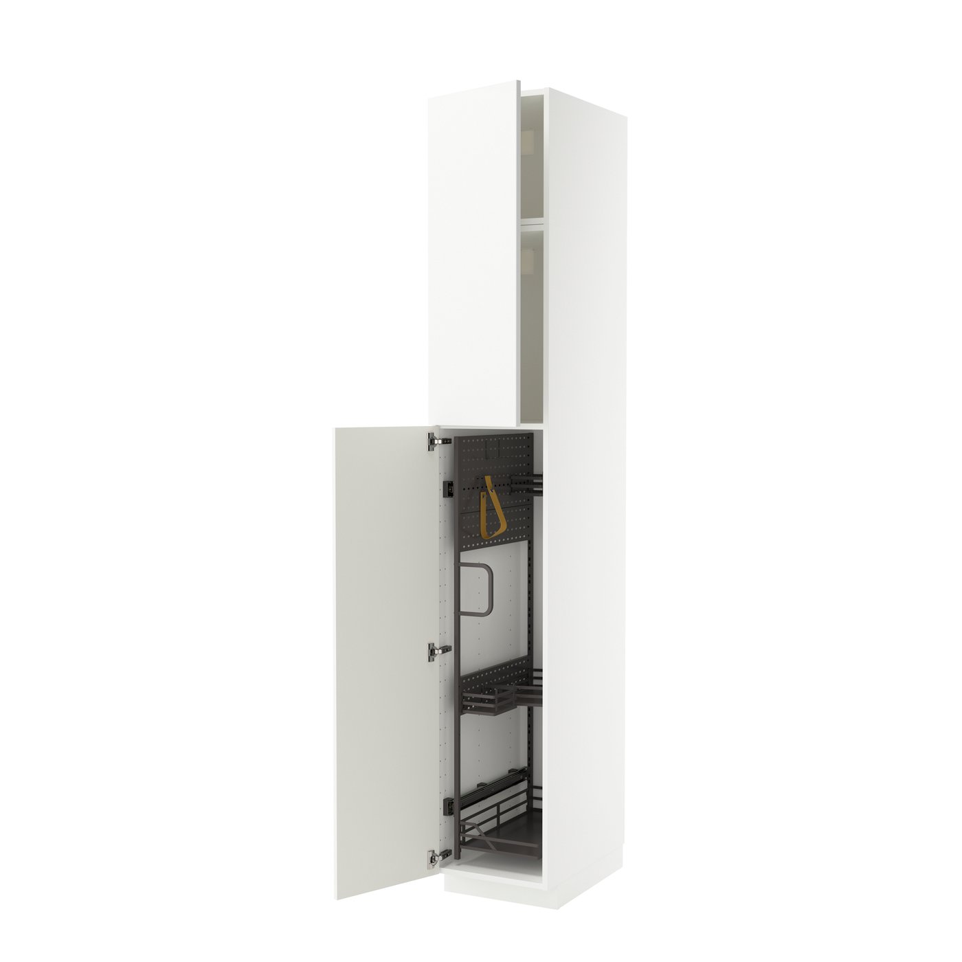 IKEA METOD högskåp med städskåpsinredning, vit/ringhult vit, 40x60x240 cm