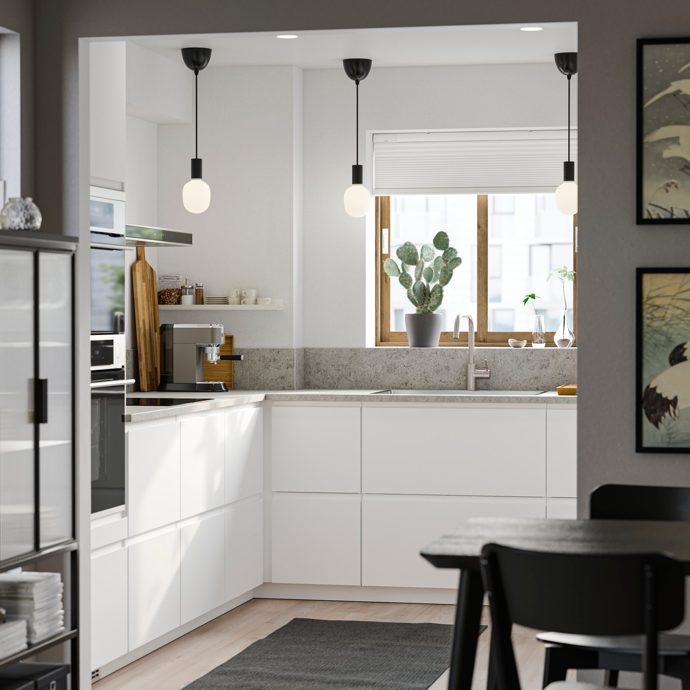 A white/Voxtorp matt white METOD base cb 2 frnts/2 low/1 md/1 hi drw