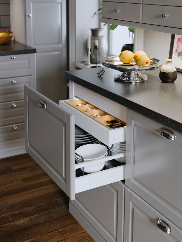 A white MAXIMERA drawer, low