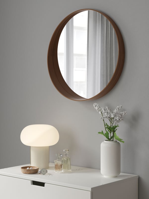 A walnut veneer STOCKHOLM mirror
