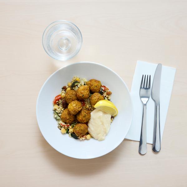 En deilig falafelrett i restauranten.