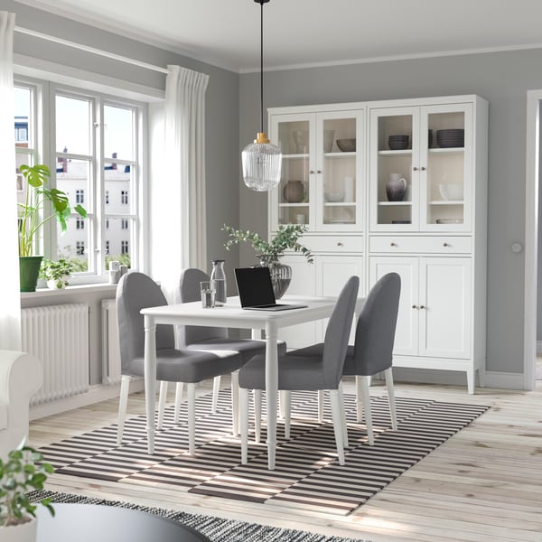 A white DANDERYD dining table in the dining room