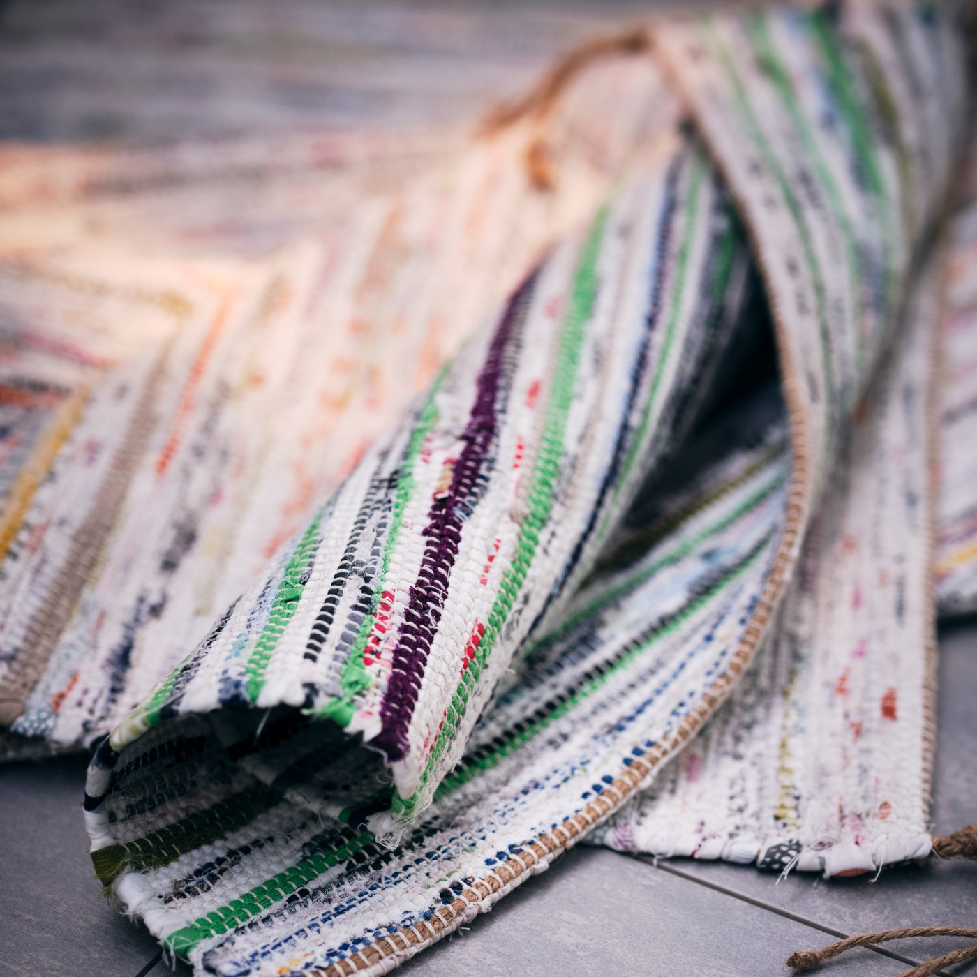 An assorted colours TÅNUM rug, flatwoven in the living room
