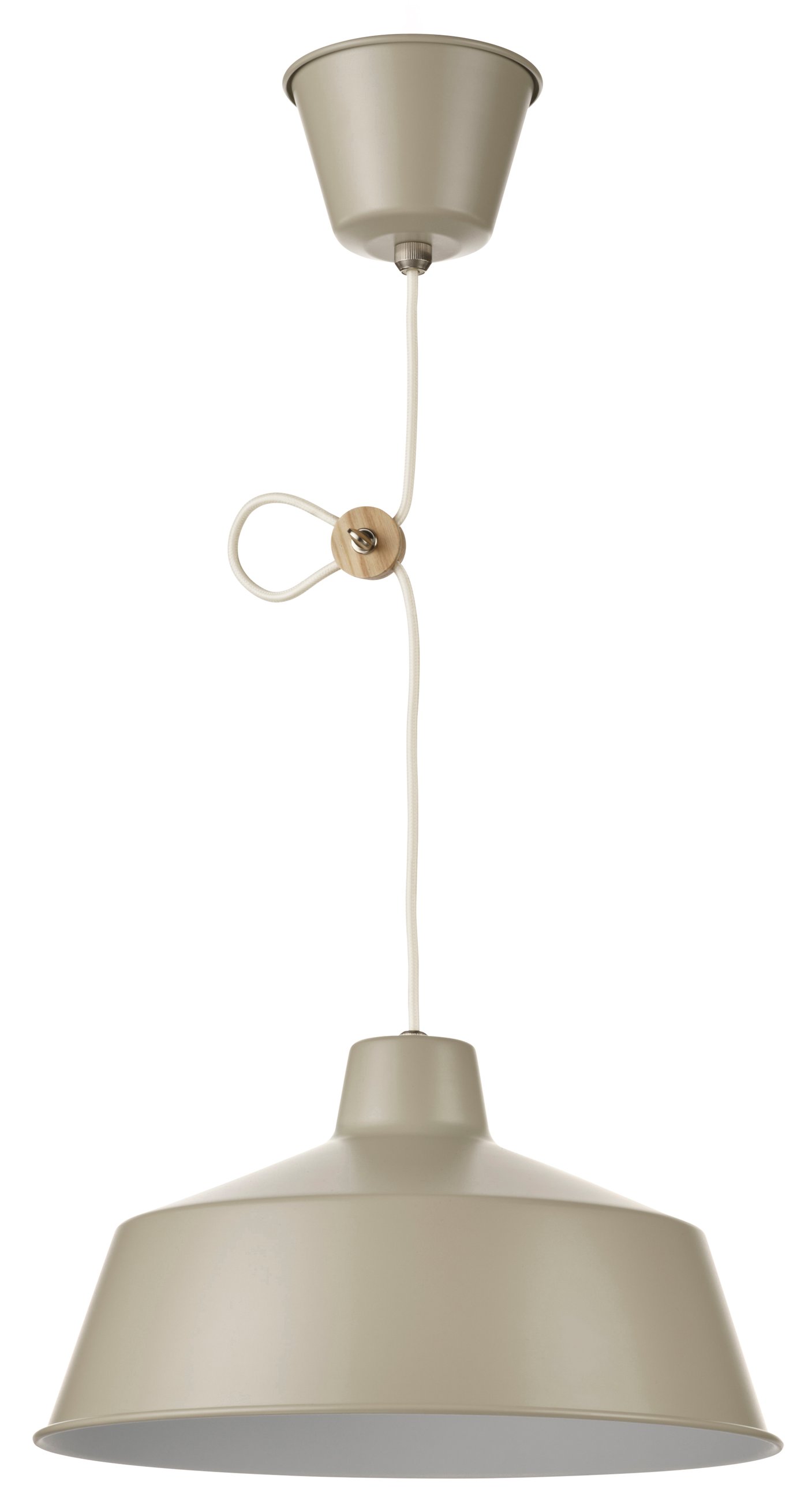 IKEA SJÖMAKT taklampa, beige/ask, 38 cm
