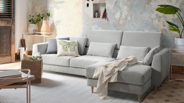 A with chaise longue, left/Tallmyra white/black SLATORP 3-seat sofa