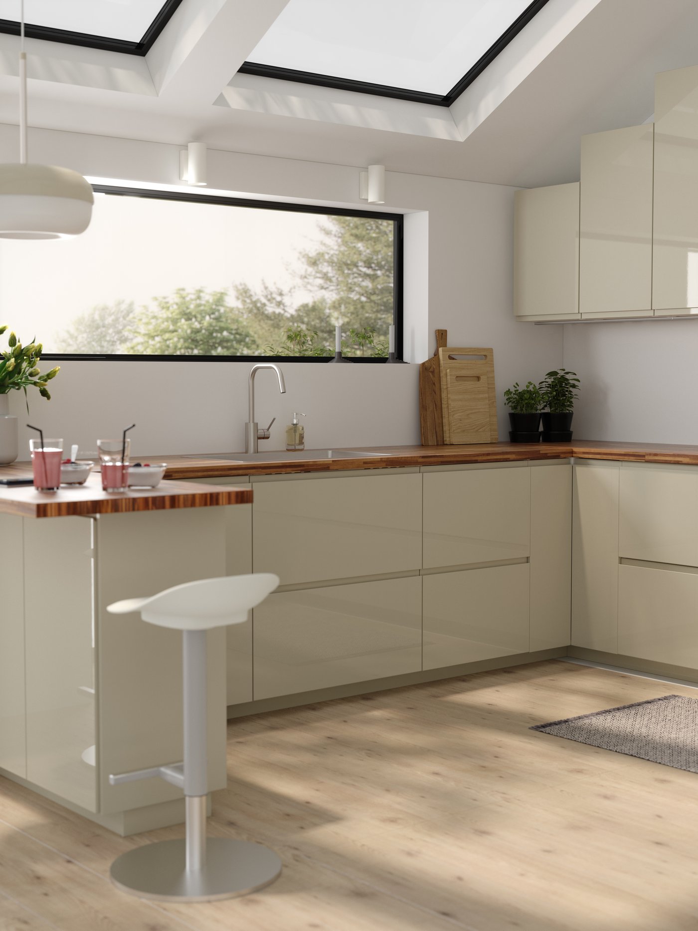 High-Gloss Light Beige Kitchen - METOD Kitchen System - IKEA Ireland
