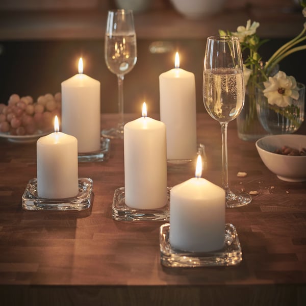 A white FENOMEN unscented block candle