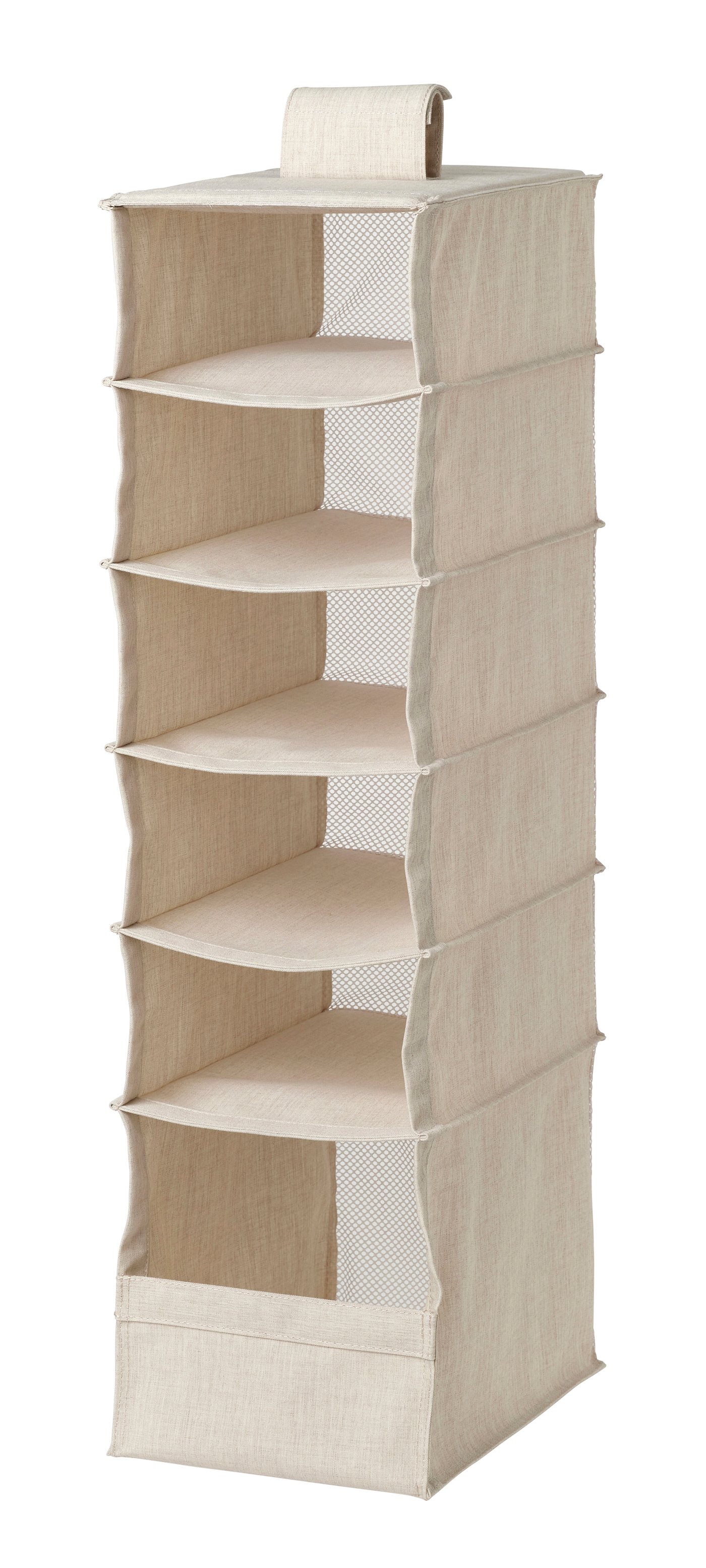 IKEA PURRPINGLA förvaring med 6 fack, hängande, textil/beige, 22x34x80 cm