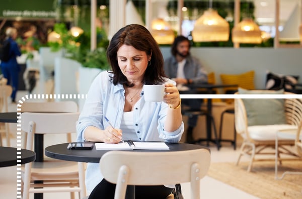 woman at table
