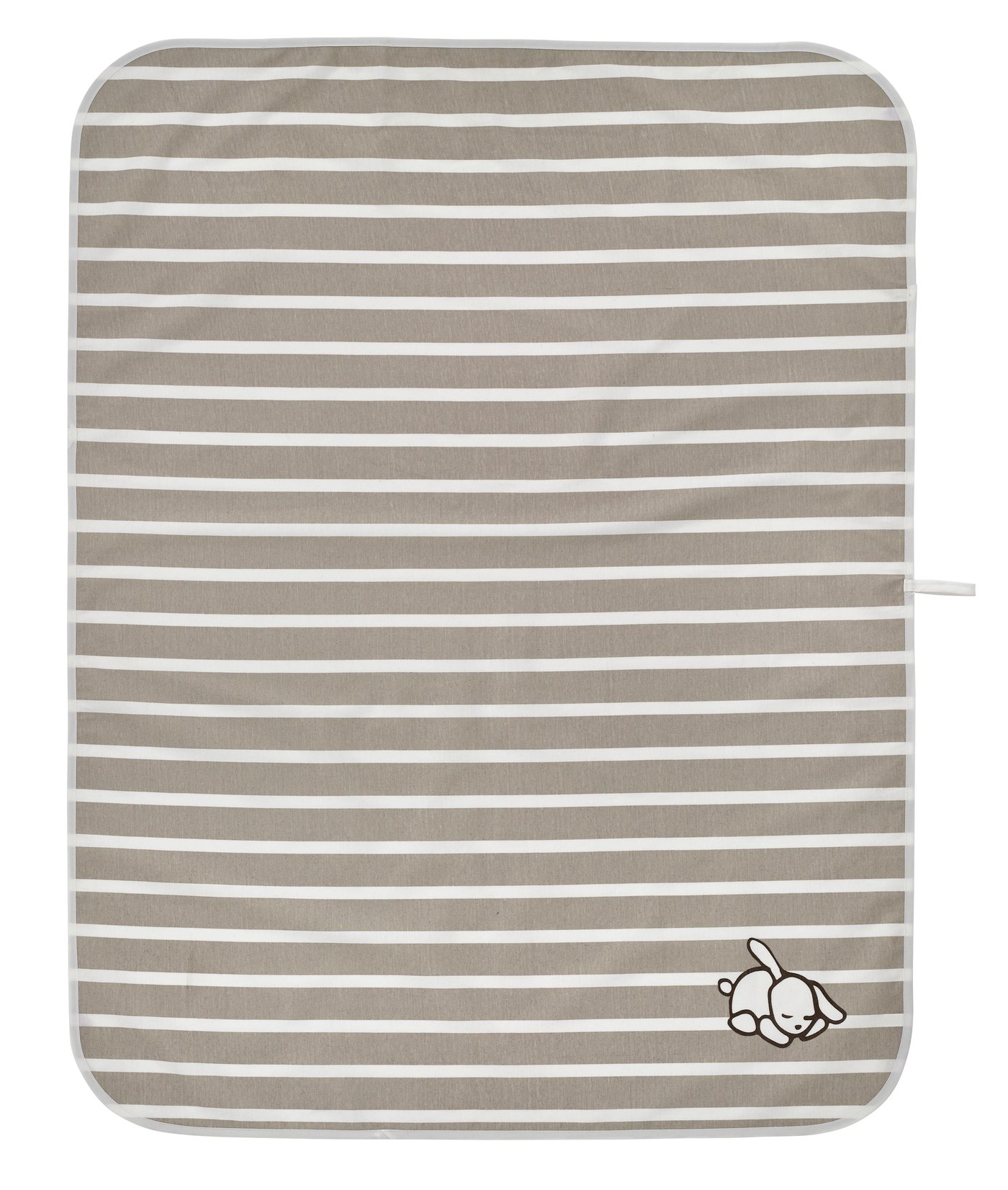 IKEA LEN skötbädd, vit beige/randmönster, 90x70 cm