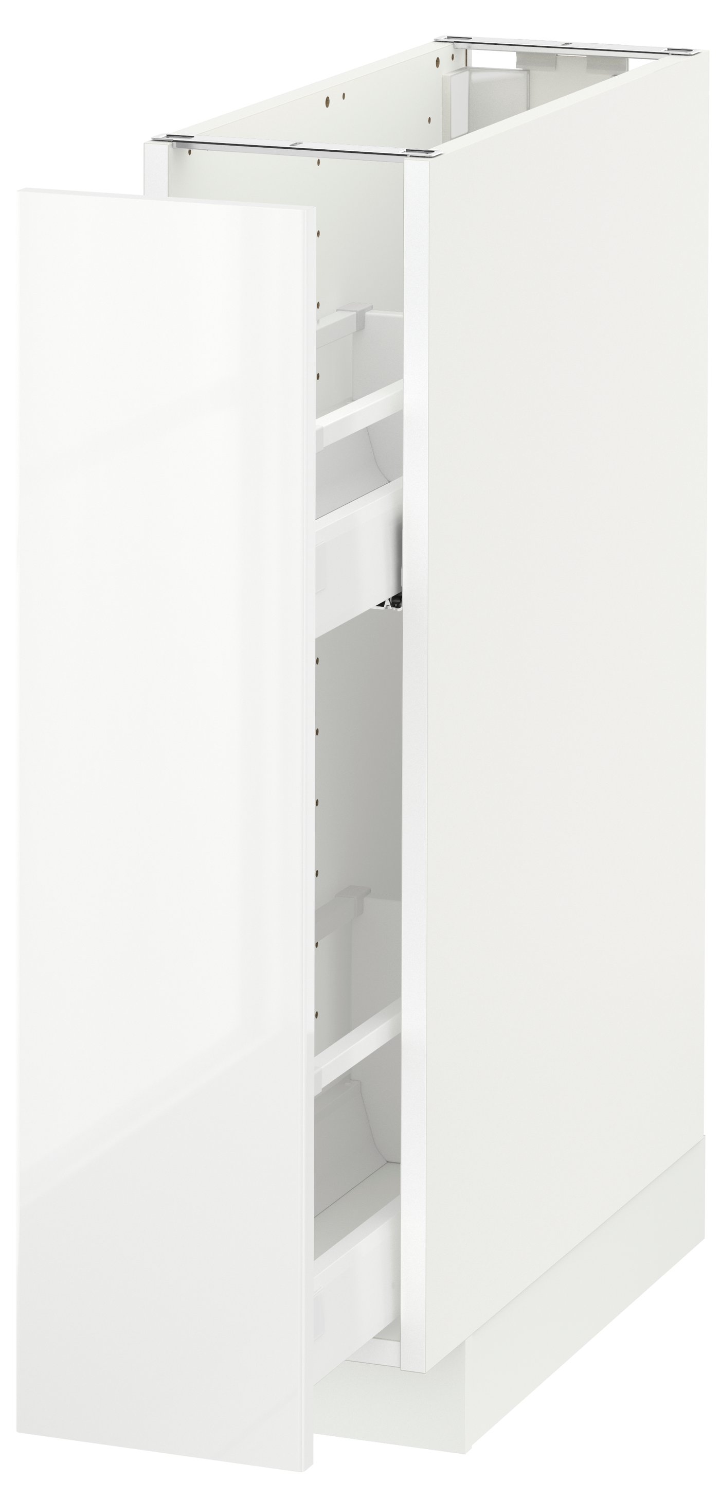 IKEA METOD bänkskåp med utdragbar inredning, vit/ringhult vit, 20x60 cm