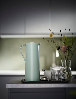 A grey TILLGÅNG tray in the kitchen