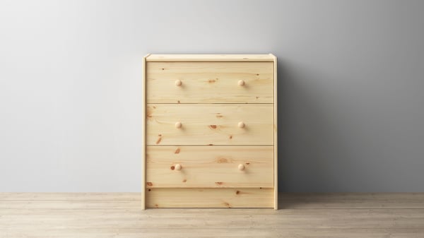 RAST chest of three drawers in natural pine