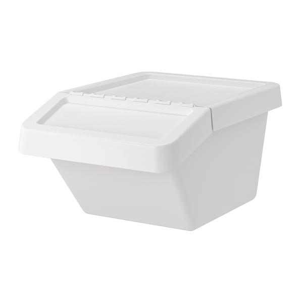A white SORTERA waste sorting bin with lid