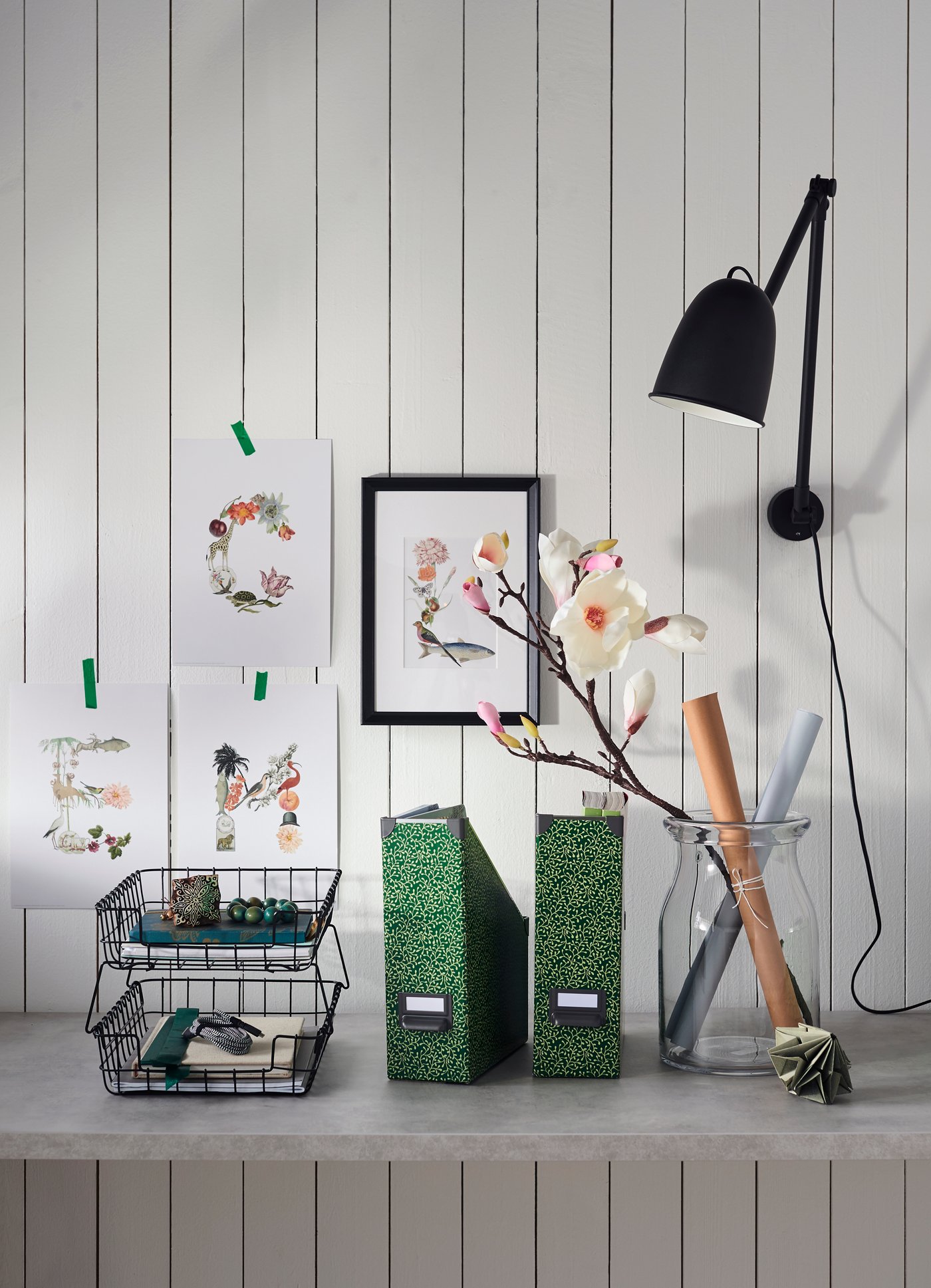 A dark brown HOVSTA frame in the home office