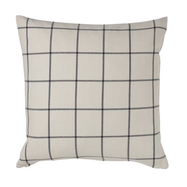 An off-white/black SPIKKLUBBA cushion cover