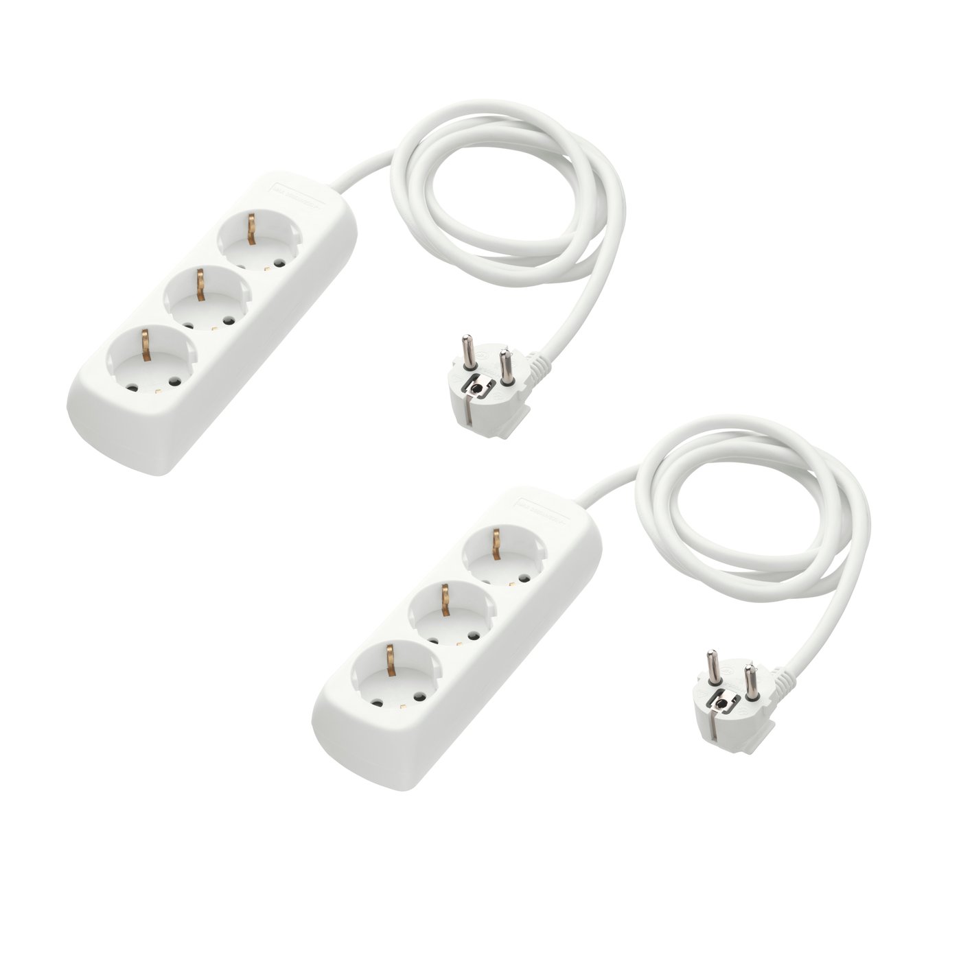 IKEA KOPPLA grenuttag med 3 hål, jordad/vit, 1.5 m