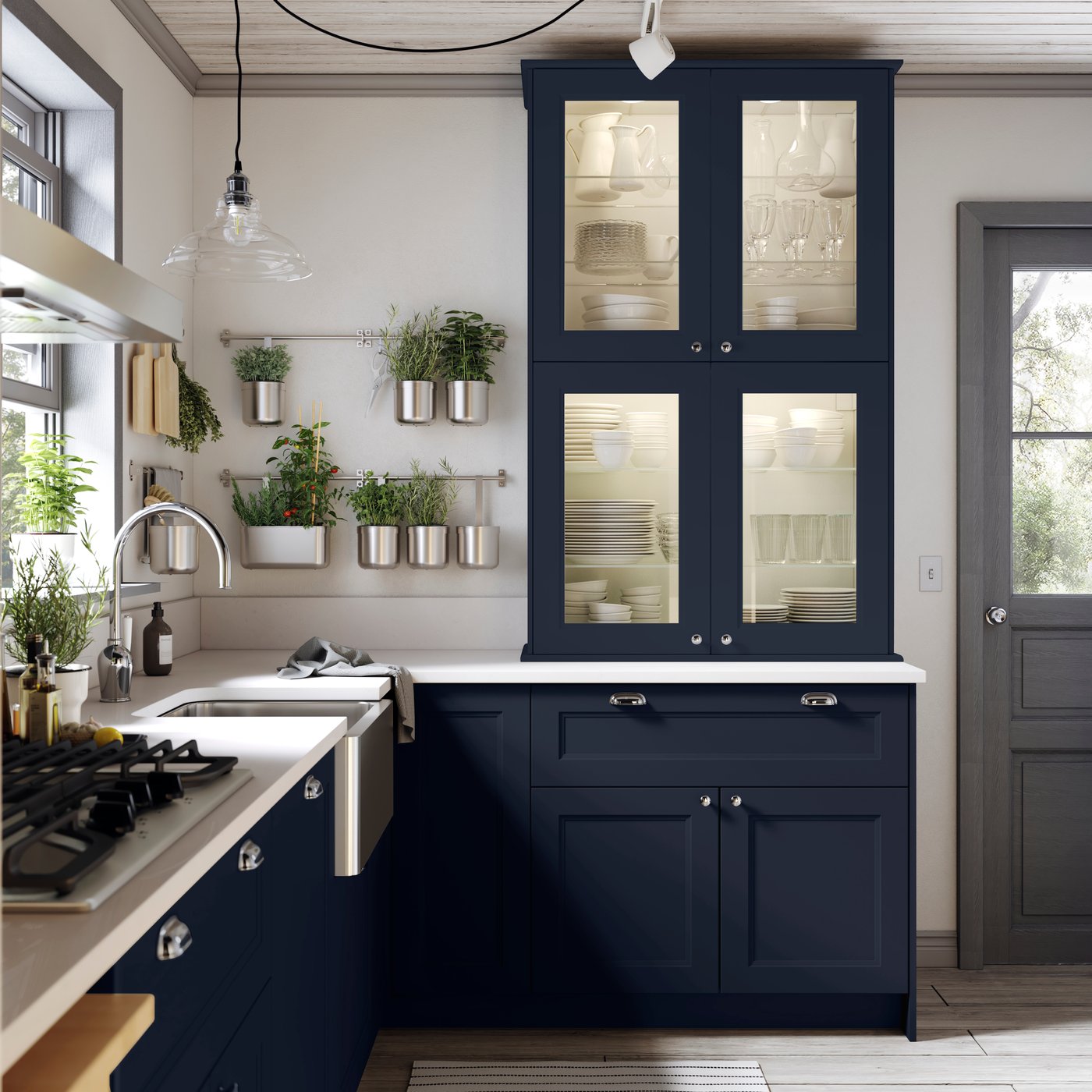 A matt blue AXSTAD door