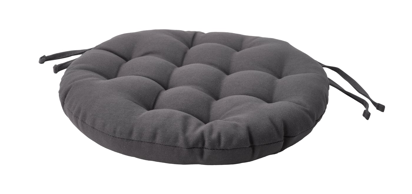 IKEA VIPPÄRT stolsdyna, mörkgrå, 38 cm